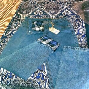 Victory Outfitters Men's Denim Stone Washed Jean Pants W/ Flannel Lining. D.Blue